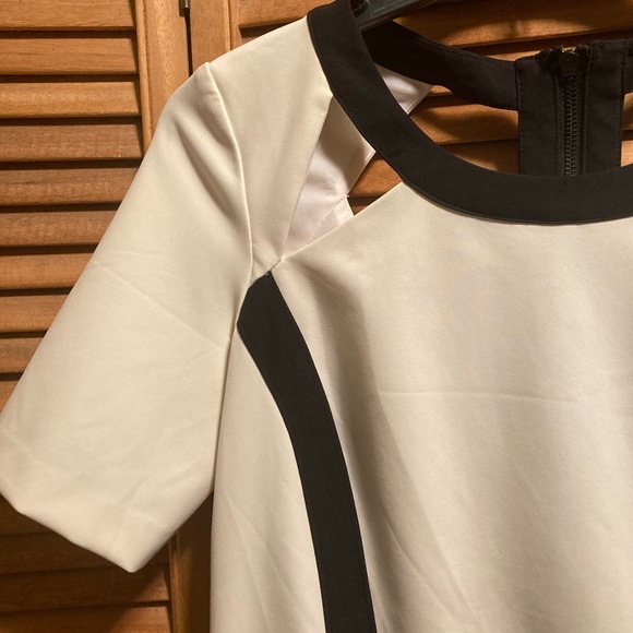 Marisa Kenson Collection Tiffany Ivory & Black Short Sleeve Dress - Picture 5 of 16